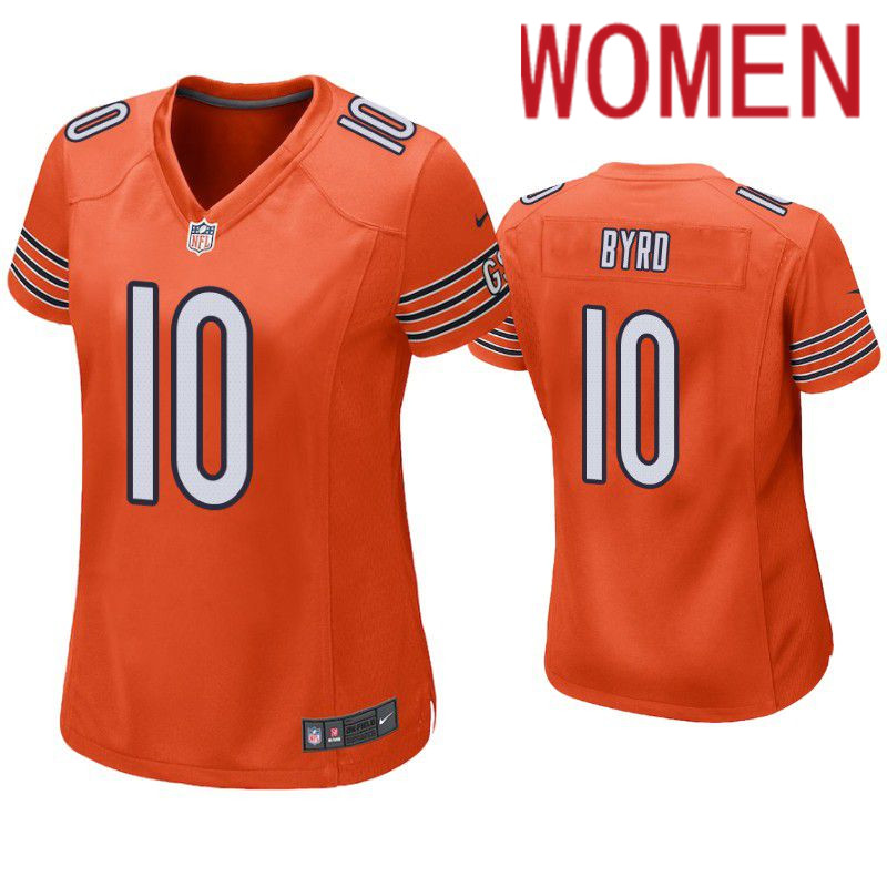 Women Chicago Bears 10 Damiere Byrd Nike Orange Game NFL Jersey